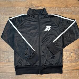 Kids Pro-Athlete Performance Track Jacket SZ 10 Black with White Stripes Sports